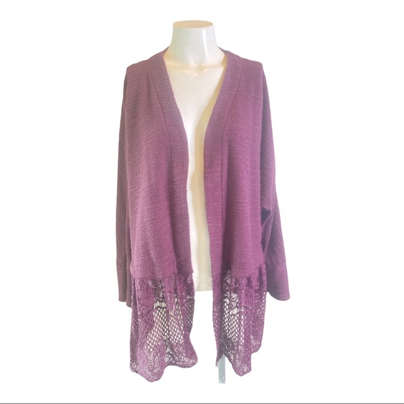 Knox Rose Sweaters - Knox Rose Burgundy Open Front Boho Cardigan